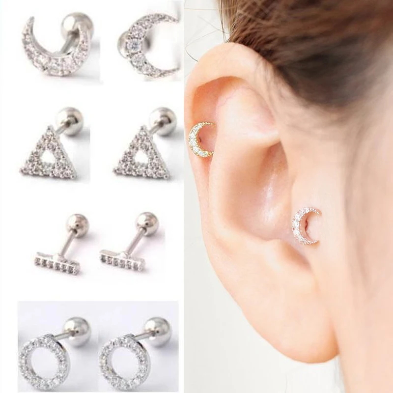 Stainless Steel Tragus Piercing Helix Jewelry CZ earring Tragus Cartilage Conch Earring Stud 4pcs/set
Stainless Steel Tragus Piercing Helix Jewelry CZ earring Tragus Cartilage Conch Earring Stud 4pcs/set