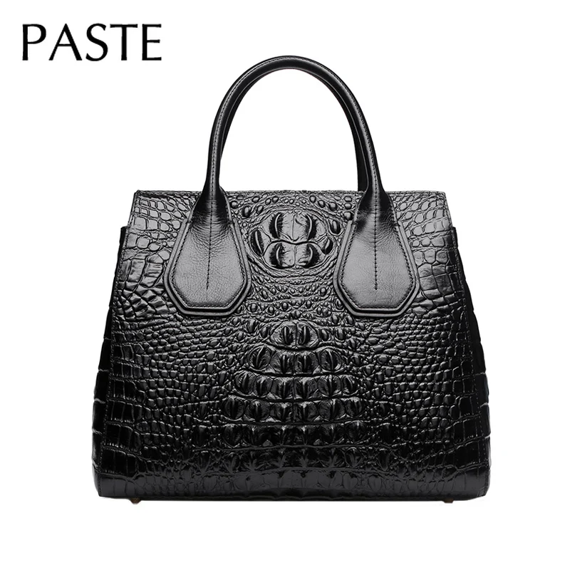 European Classic Business Women Handbag Genuine Cowhide Leather Female Shoulder Bag Black Large Capacity Ladies Laptop Tote | Багаж и