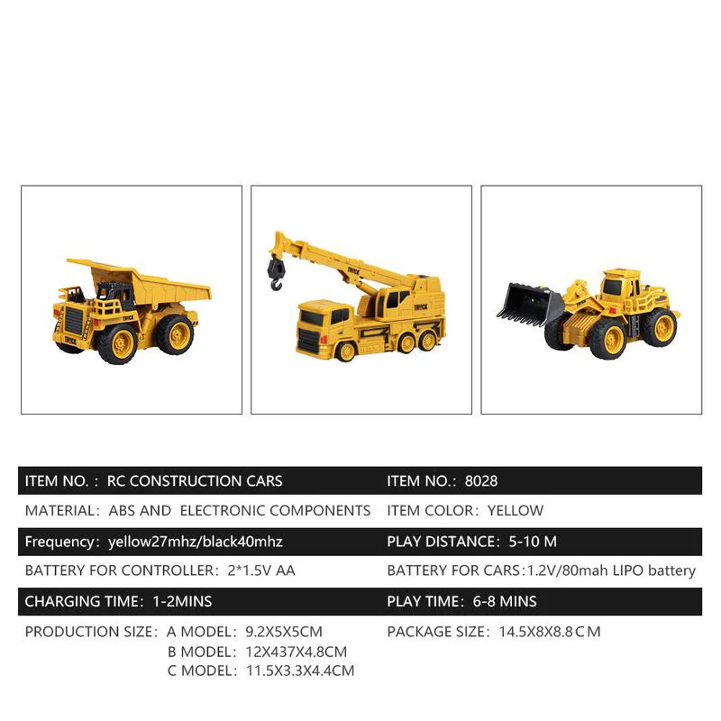164 Mini RC Dump truck Excavator Crane Truck Radio Controlled Machine RC Car Remote Control Toys for Children Christmas Gift (13)