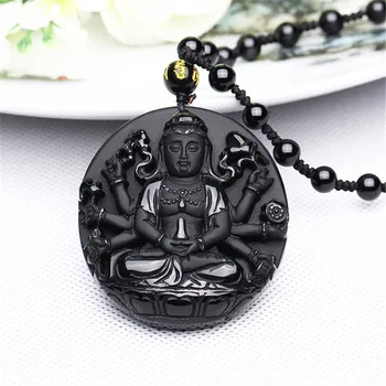 Drop Shipping Natural Black Obsidian Thousand-Hand Kwan-yin Buddha Lucky Amulet Pendant Necklace Women Men Pendant Jewelry Gift
Drop Shipping Natural Black Obsidian Thousand-Hand Kwan-yin Buddha Lucky Amulet Pendant Necklace Women Men Pendant Jewelry Gift