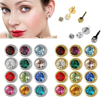 Showlove-12pairs Steel&Gold Ear Studs Piercing Earrings Mixed CZ gem Ear Studs 3mm, 4mm for you choose
Showlove-12pairs Steel&Gold Ear Studs Piercing Earrings Mixed CZ gem Ear Studs 3mm, 4mm for you choose