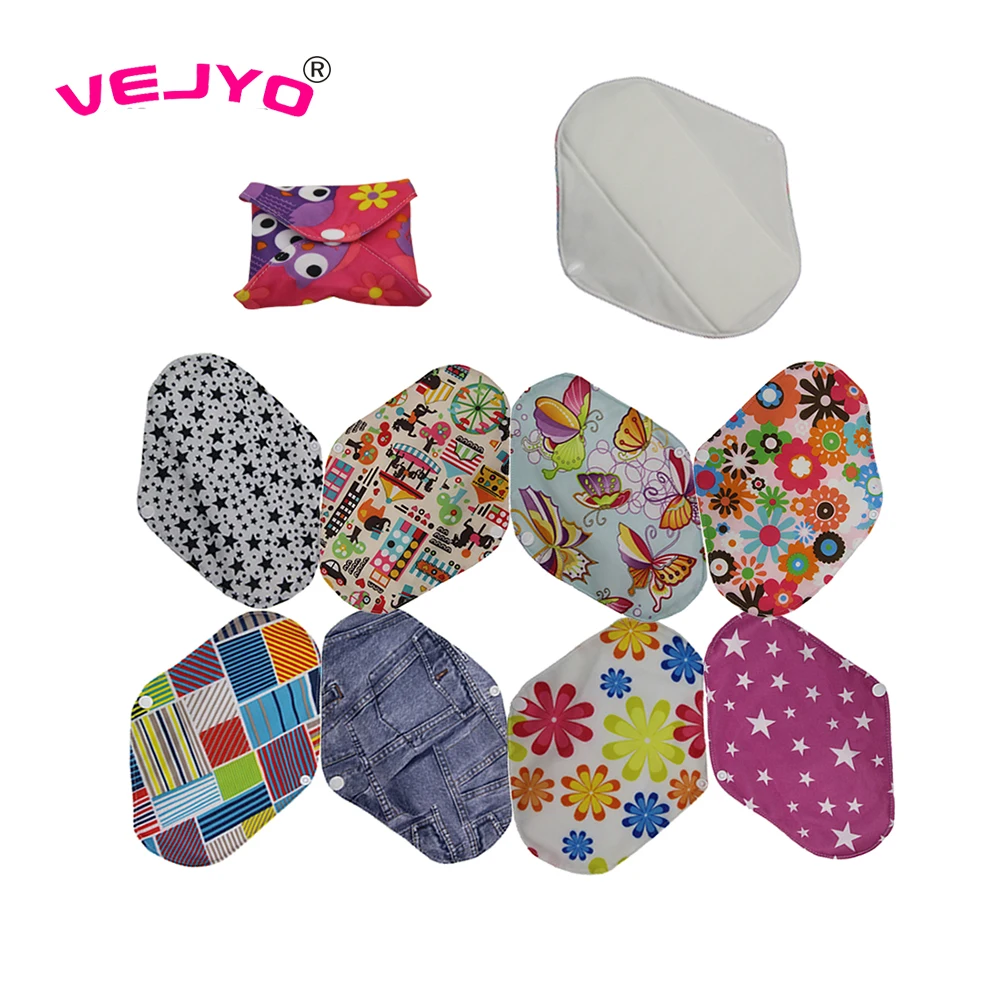 VEJYO 10 шт., 10 дюймов, моющиеся, для менструации, из органического бамбукового хлопка, многоразовые, тканевые гигиенические прокладки, товары для женской гигиены
VEJYO 10 шт., 10 дюймов, моющиеся, для менструации, из органического бамбукового хлопка, многоразовые, тканевые гигиенические прокладки, товары для женской гигиены