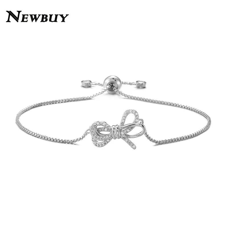 NEWBUY Luxury AAA+ Cubic Zirconia Woen Party Jewelry Silver/Gold Color Bow Charm Bracelets For Women Girl Wedding Jewelry Gift
NEWBUY Luxury AAA+ Cubic Zirconia Woen Party Jewelry Silver/Gold Color Bow Charm Bracelets For Women Girl Wedding Jewelry Gift