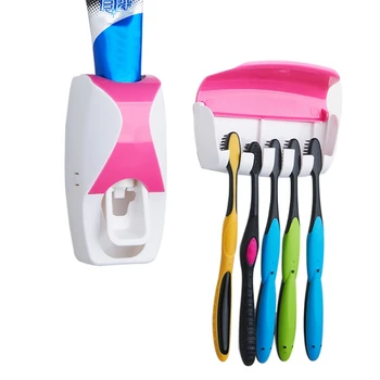 Tooth Brush Holder Automatic Toothpaste Dispenser + 5 Toothbrush Holder Toothbrush Wall Mount Stand Bathroom Tools
Tooth Brush Holder Automatic Toothpaste Dispenser + 5 Toothbrush Holder Toothbrush Wall Mount Stand Bathroom Tools