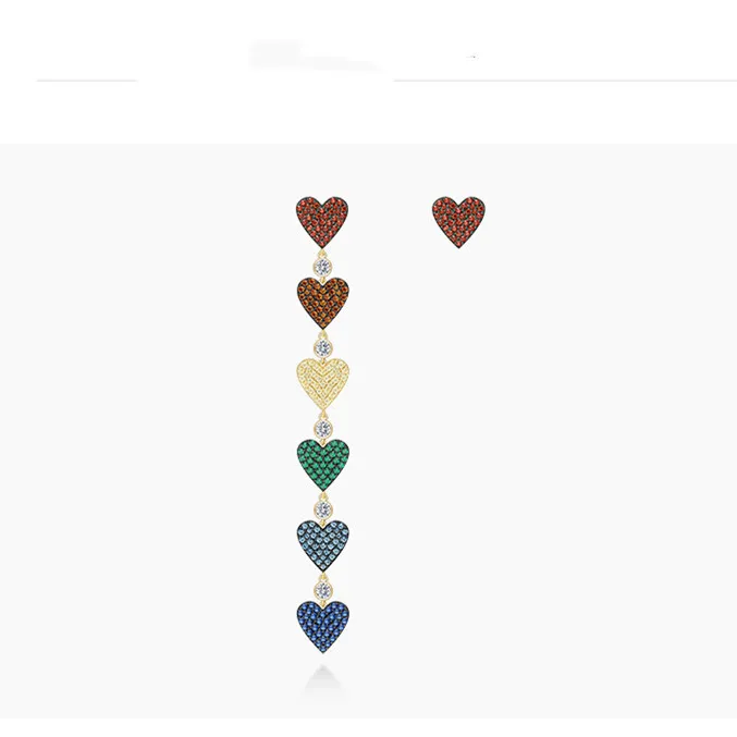Brand New 925 Sterling Silver Colorful Multi Love Heart Earring For Women AAA Zircons Monaco Jewelry boucle d'oreille femme 2019
Brand New 925 Sterling Silver Colorful Multi Love Heart Earring For Women AAA Zircons Monaco Jewelry boucle d'oreille femme 2019