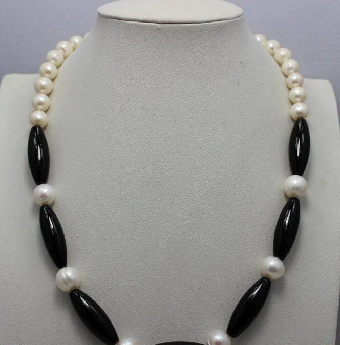 huij 004823 Black Agate White Freshwater pearl Necklace 9-11mm 19.5INCH"handmade"alloy
huij 004823 Black Agate White Freshwater pearl Necklace 9-11mm 19.5INCH"handmade"alloy