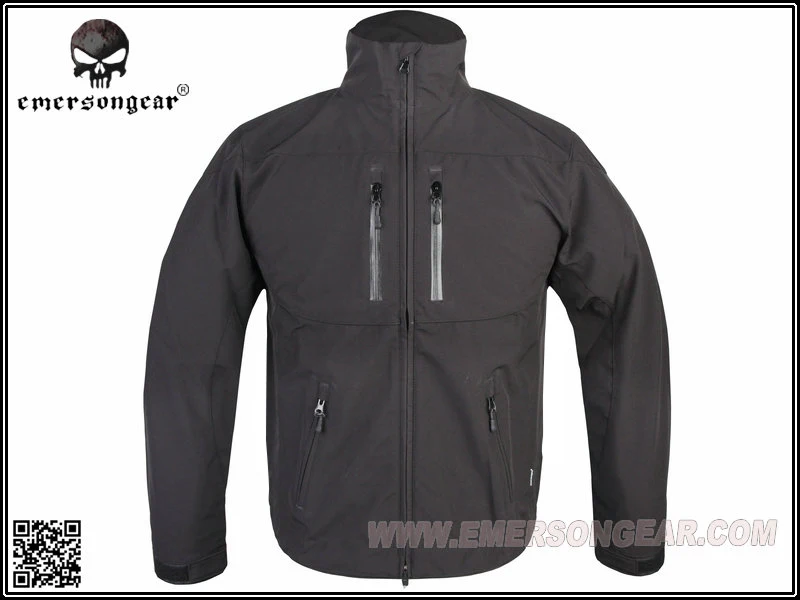 EMERSON Soft Shell Windbreaker Jacket Breathable perspiration Black EM6810B |
