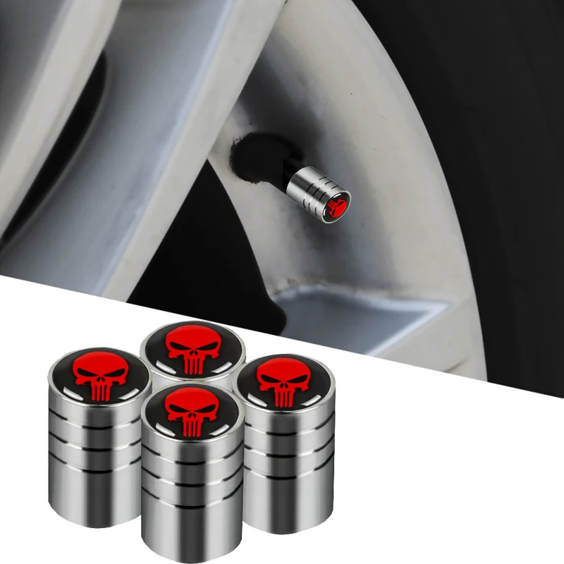 4pcs Car THE Punisher Skull Badge Wheel Tire Valve Cap Auto Tyre Dust Cap for bmw lada audi skoda mazda toyota car styling
4pcs Car THE Punisher Skull Badge Wheel Tire Valve Cap Auto Tyre Dust Cap for bmw lada audi skoda mazda toyota car styling