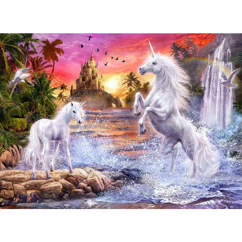 New 5D DIY Full Round Drill Diamond Painting CrossStitch Mosaic Diamond Embroidery Two Unicorns Patterns Drawing Toys Decor Gift
New 5D DIY Full Round Drill Diamond Painting CrossStitch Mosaic Diamond Embroidery Two Unicorns Patterns Drawing Toys Decor Gift