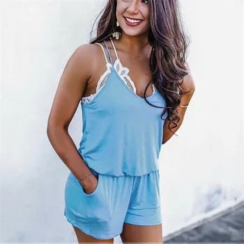 Women Fashion Vintage Blue bodysuit Ladies Sexy Sleeveless Camis V Neck Mini Playsuit Jumpsuit Romper Summer Beach Casual Shorts
Women Fashion Vintage Blue bodysuit Ladies Sexy Sleeveless Camis V Neck Mini Playsuit Jumpsuit Romper Summer Beach Casual Shorts