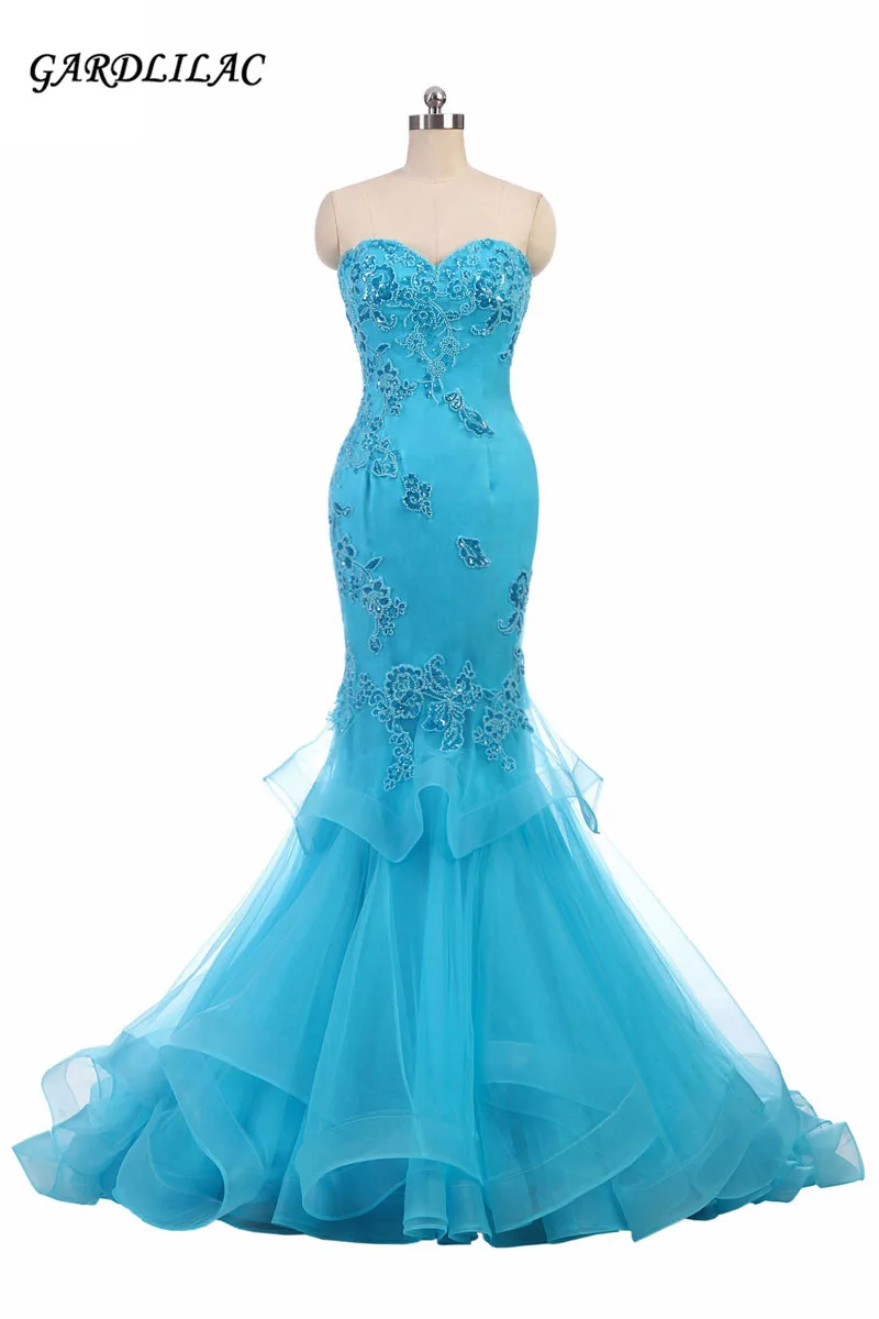 2017 New Sky Blue Evening Dresses Floral Sequined Mermaid Organza Long Party Prom Formal Gowns Sweep Train vestido longo
2017 New Sky Blue Evening Dresses Floral Sequined Mermaid Organza Long Party Prom Formal Gowns Sweep Train vestido longo