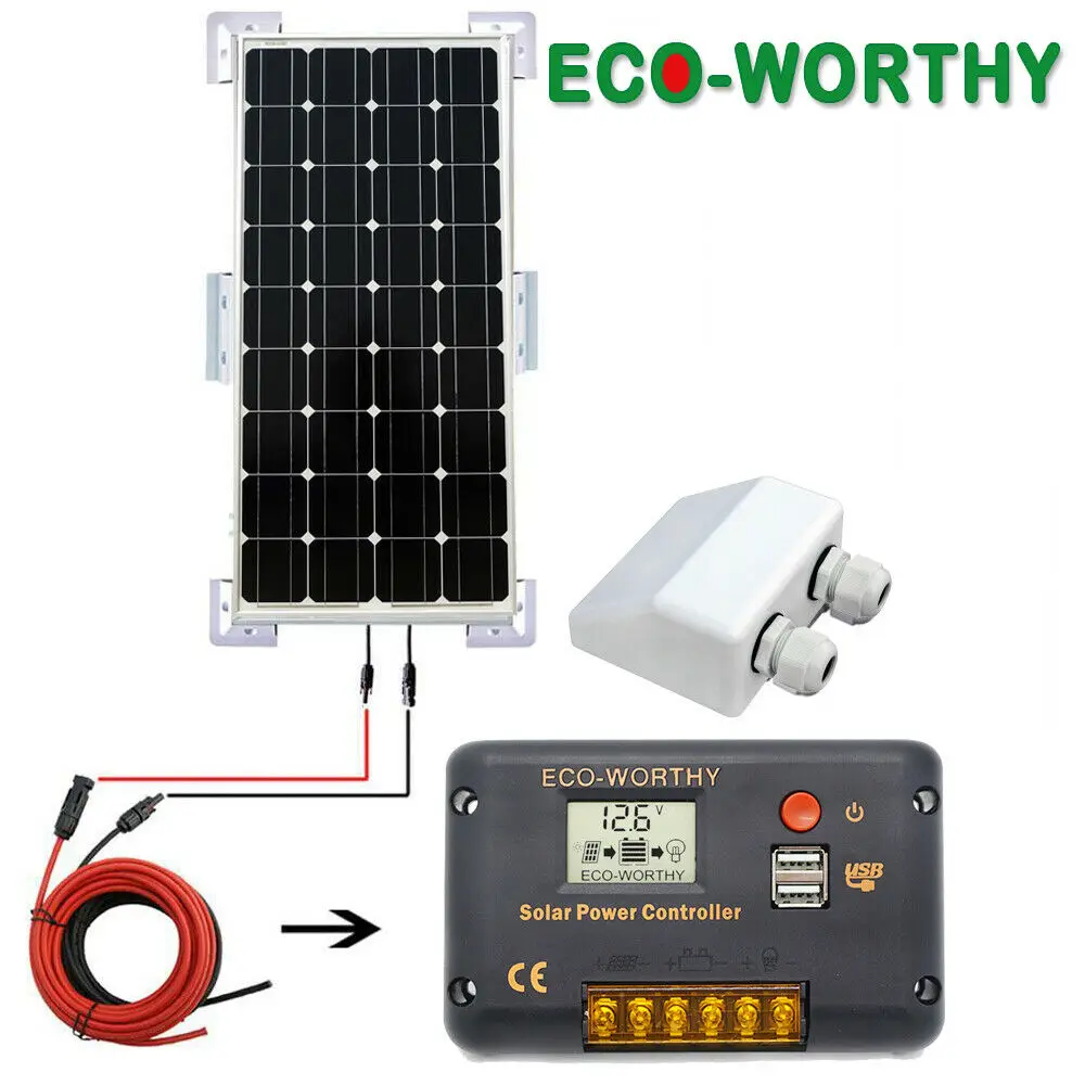 100W Mono Solar Panel Kit Off Grid Kit high power 20A Solar Controller FOR Caravans Boats
100W Mono Solar Panel Kit Off Grid Kit high power 20A Solar Controller FOR Caravans Boats