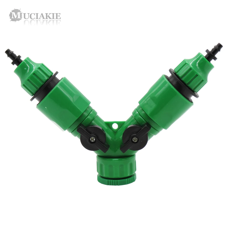 

MUCIAKIE 1PC 2 Ways Garden Water Splitter 1/2'' 3/4'' Female Threaded to 4mm 8mm Barb Connector Adaptor Connect Tubing Hose