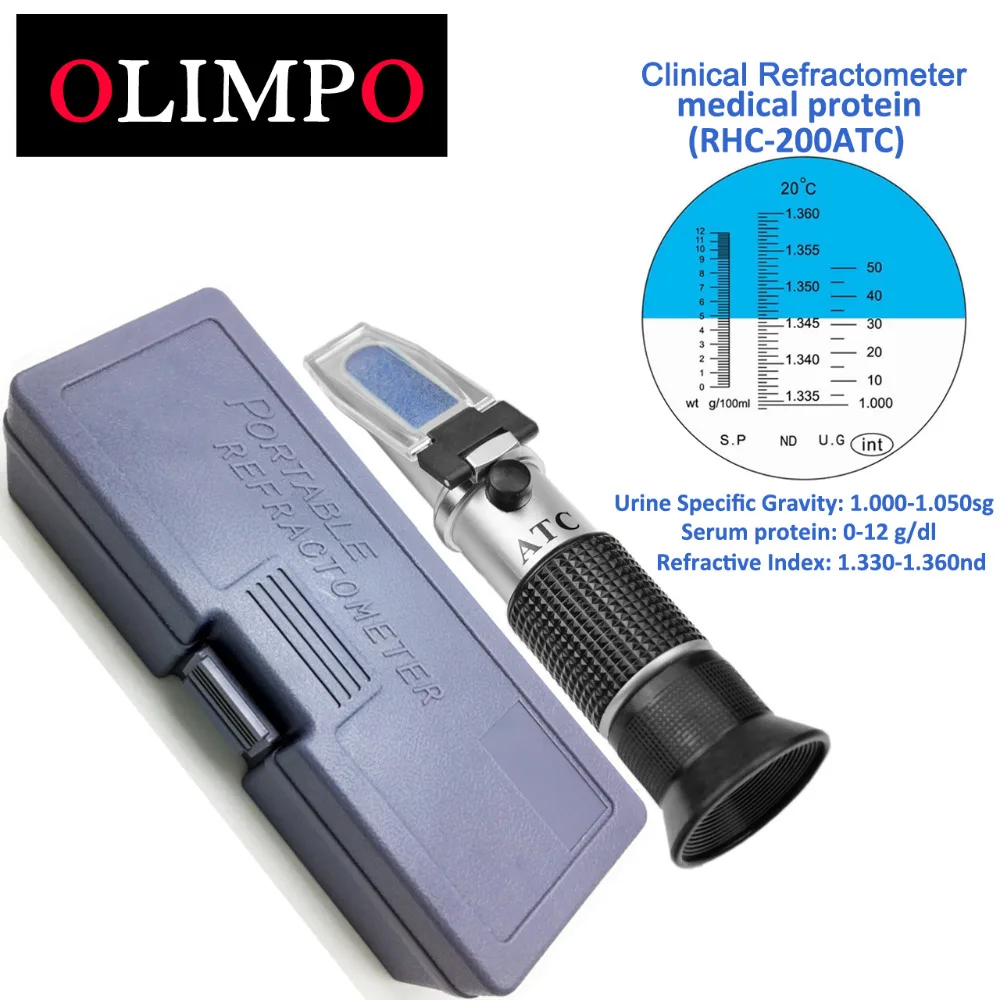 OLIMPO Veterinary Clinical Refractometer RHC-200ATC Animal Serum protein 0-12 g/dl Urine 1.000-1.050sg Refractive Index medical
OLIMPO Veterinary Clinical Refractometer RHC-200ATC Animal Serum protein 0-12 g/dl Urine 1.000-1.050sg Refractive Index medical