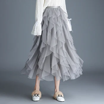 Mesh Skirt Women Spring Summer Chic High Waist Multi-level A-Line Saias vestido Kawaii Gauze Midi Skirt Pink Female Fashion Wear
Mesh Skirt Women Spring Summer Chic High Waist Multi-level A-Line Saias vestido Kawaii Gauze Midi Skirt Pink Female Fashion Wear