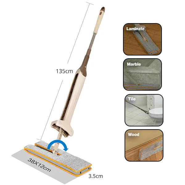 Self-Wringing Double Sided Flat Mop 8