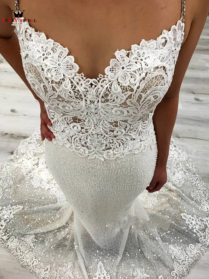 Custom Made Mermaid V-neck Tulle Lace Appliques Sexy Luxury Wedding Dress Bridal Gowns 2019 New Fashion SC03
Custom Made Mermaid V-neck Tulle Lace Appliques Sexy Luxury Wedding Dress Bridal Gowns 2019 New Fashion SC03