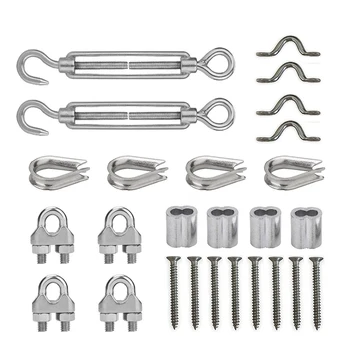 304 Stainless Steel Turnbuckle Clip Thimble Screws Cable Railing Heavy Duty Hardware Kit
304 Stainless Steel Turnbuckle Clip Thimble Screws Cable Railing Heavy Duty Hardware Kit