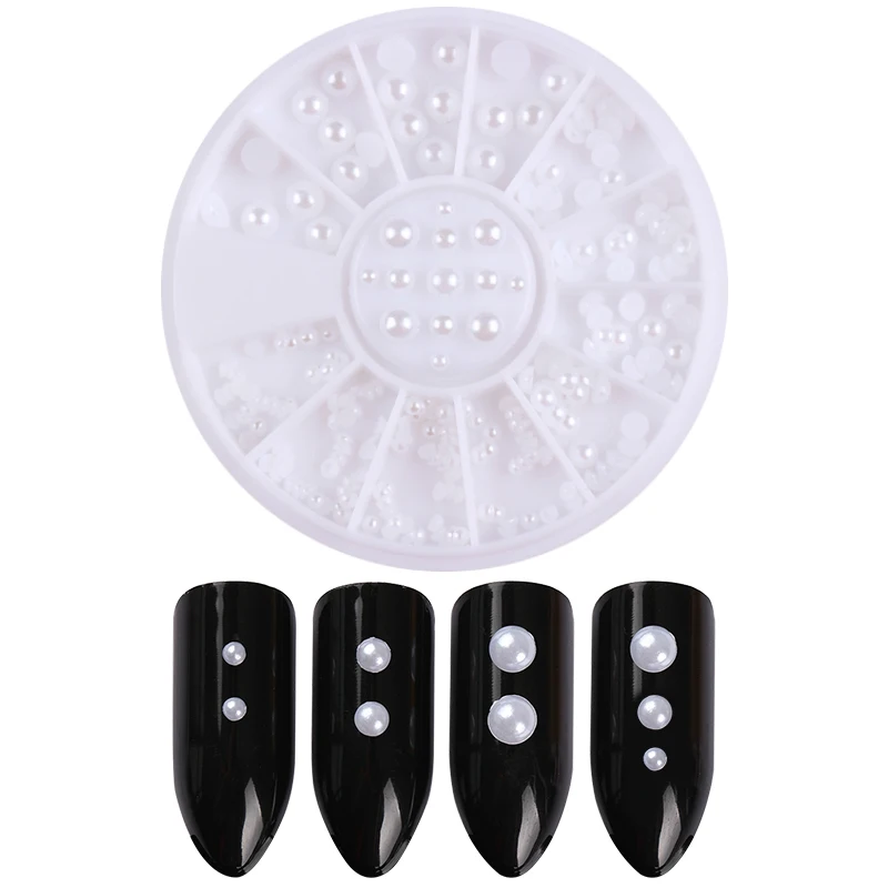 Nail Bead White Pearl Flat Bottom Nail Rhinestone Mixed Size DIY Design Manicure Nail Art Stones 3D Nail Decoration in Wheel
Nail Bead White Pearl Flat Bottom Nail Rhinestone Mixed Size DIY Design Manicure Nail Art Stones 3D Nail Decoration in Wheel