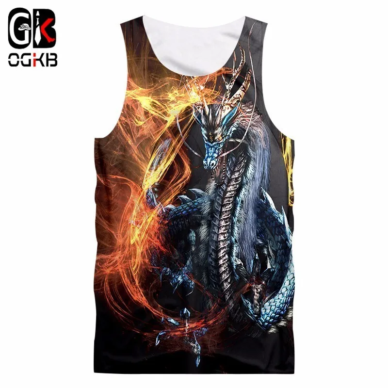 OGKB Summer Tops Men's Casual Tank Top Funny Print Fire Dragon 3D Vest Singlets Mans Fit Slim Sleeveless Tee Shirts Dropshipping
OGKB Summer Tops Men's Casual Tank Top Funny Print Fire Dragon 3D Vest Singlets Mans Fit Slim Sleeveless Tee Shirts Dropshipping