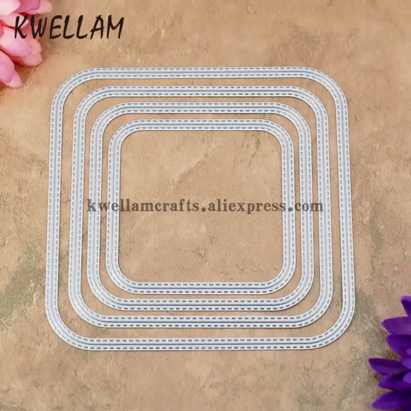 Outside In Stitched Rectangle Stackables Metal Die Cutting Dies For Diy Scrapboo