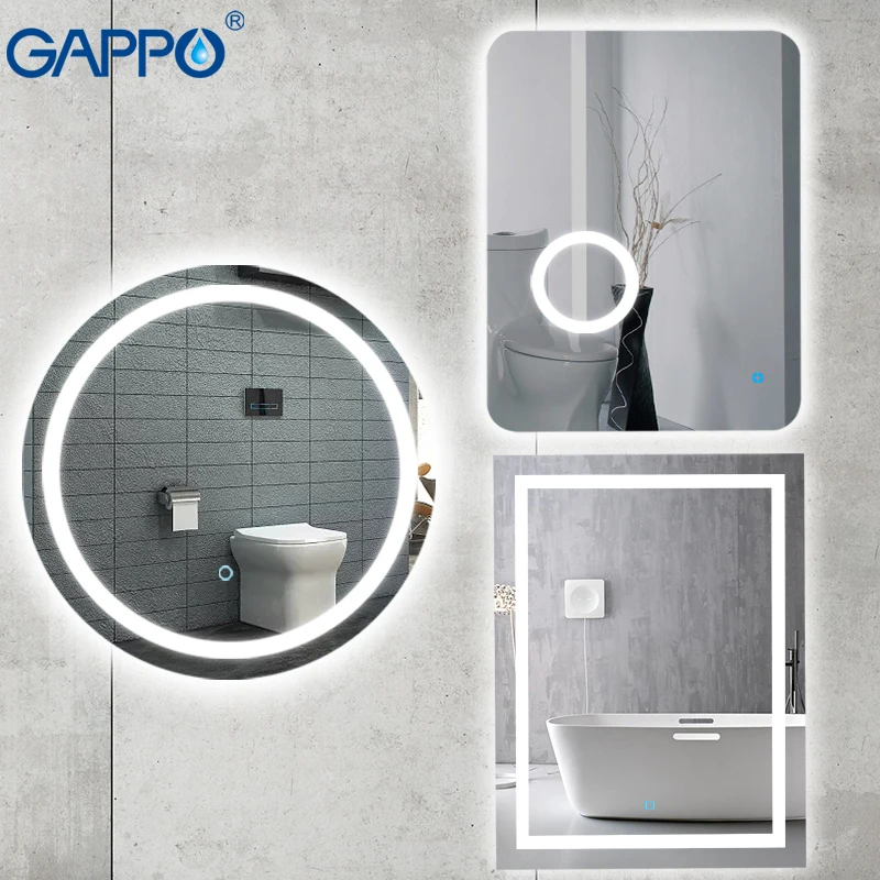 Gappo 3 Styles Bath Mirror Led magnifier cosmetic mirror touch switch light adjustable wall mounted bathroom makeup | Обустройство