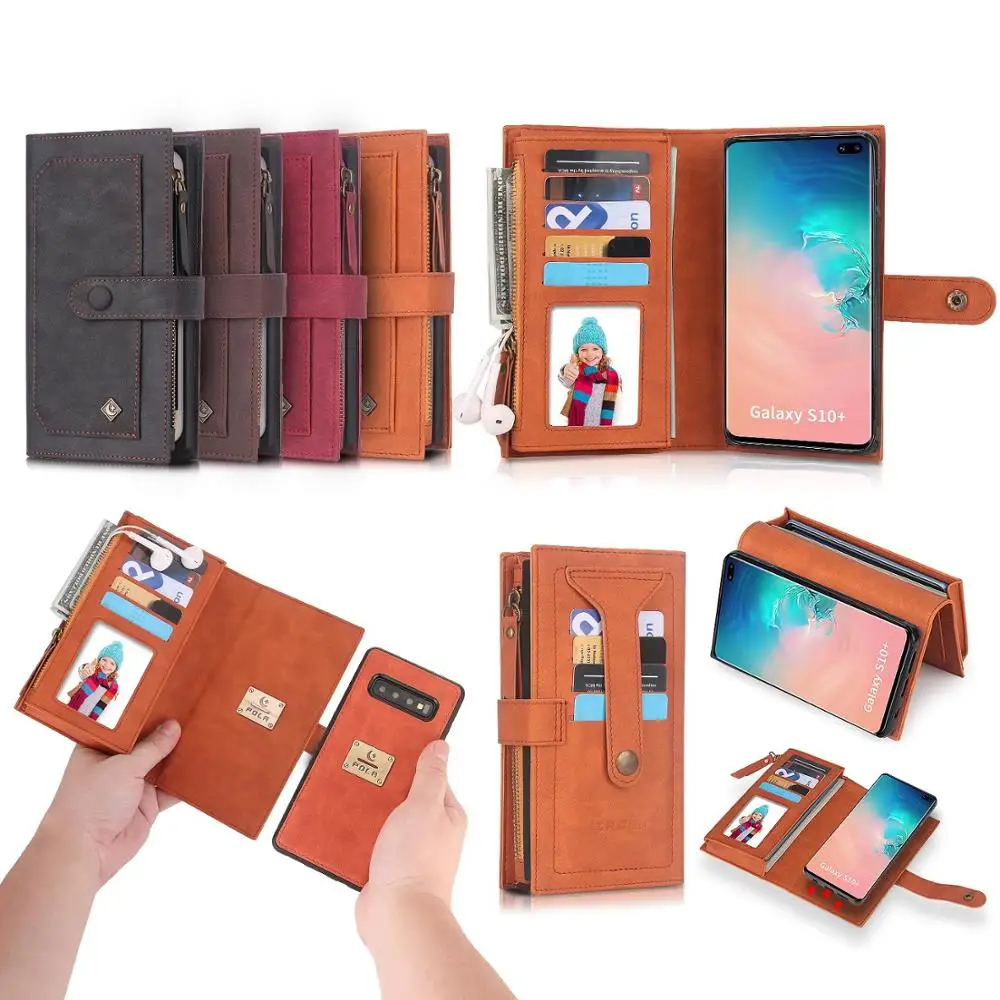 POLA Multifunction Zip Leather Wallet Case For Samsung Galaxy S10 S9 S8 plus Note9 Card Pocket Magnetic Detachable Car
POLA Multifunction Zip Leather Wallet Case For Samsung Galaxy S10 S9 S8 plus Note9 Card Pocket Magnetic Detachable Car
