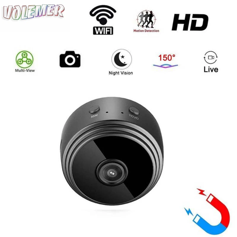 Volemer A9 MIni Camera full HD 1080P Wide Angle video camera Wireless IP Motion Sensor mini Invisible cam DV DVR Digital camera
Volemer A9 MIni Camera full HD 1080P Wide Angle video camera Wireless IP Motion Sensor mini Invisible cam DV DVR Digital camera