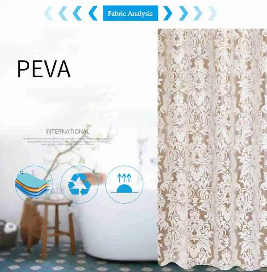 Damask Floral Shower Curtain 2