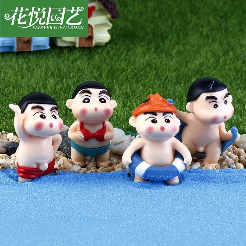 4 шт./лот миниатюрные садовые украшения с рисунком из мультфильма «Shinchan» DIY игрушки для плавания в сборе мох микро пейзаж
4 шт./лот миниатюрные садовые украшения с рисунком из мультфильма «Shinchan» DIY игрушки для плавания в сборе мох микро пейзаж
