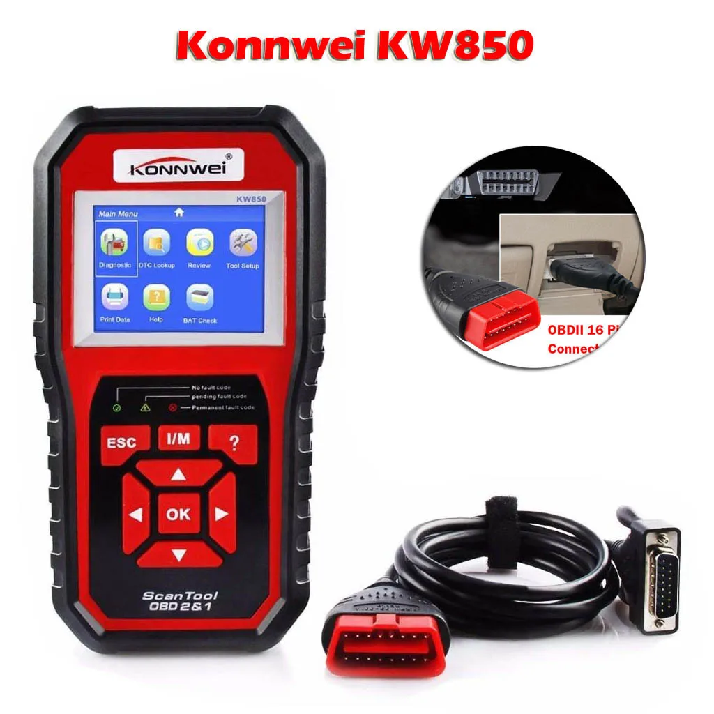 KONNWEI KW850 Full OBD2 Car Scanner Auto Car Diagnostic Tool OBDII Code Reader Memory/battery backup for off-vehicle data#G30
KONNWEI KW850 Full OBD2 Car Scanner Auto Car Diagnostic Tool OBDII Code Reader Memory/battery backup for off-vehicle data#G30