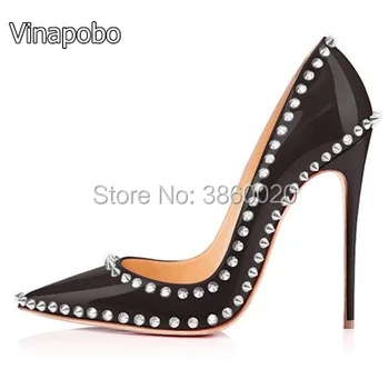 Sexy Spinks Women Pumps Ladies Wedding Shoes Woman Thin High Heels Black Patent Leather Dress 12CM Stilettos Sole Plus Size 43
Sexy Spinks Women Pumps Ladies Wedding Shoes Woman Thin High Heels Black Patent Leather Dress 12CM Stilettos Sole Plus Size 43