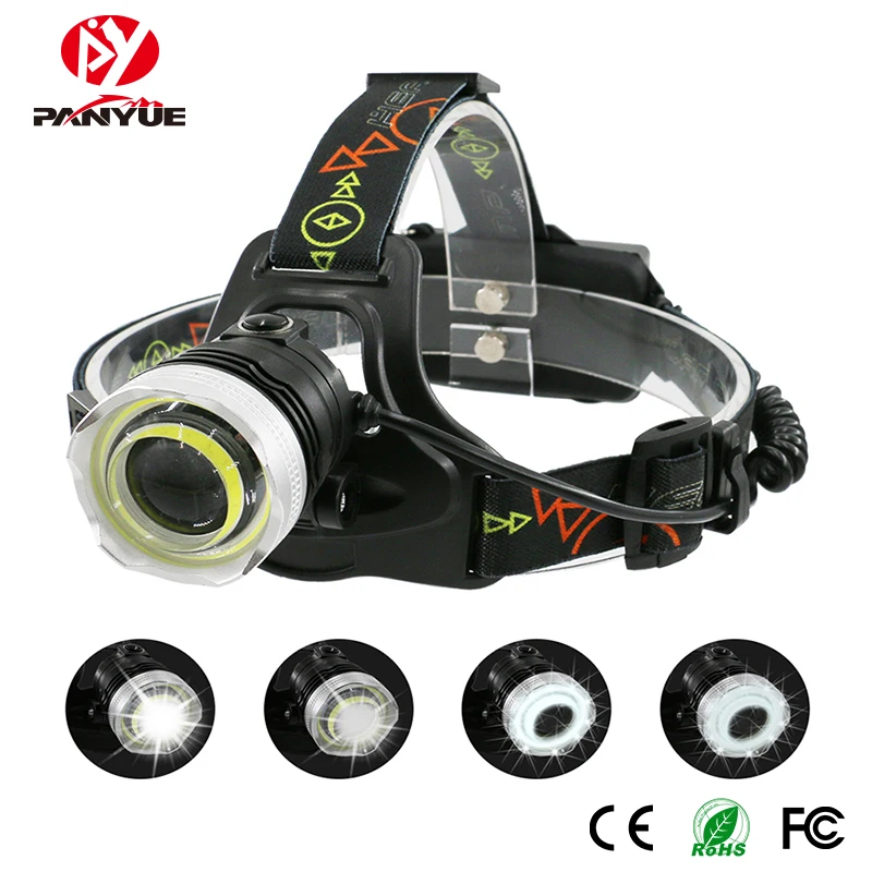 

PANYUE Bright light Head lamp 4 Mode USB Rechargeable Head Flashlight Torch 1000LM COB and XM-L2 LED Camping Headlight Headlamp
