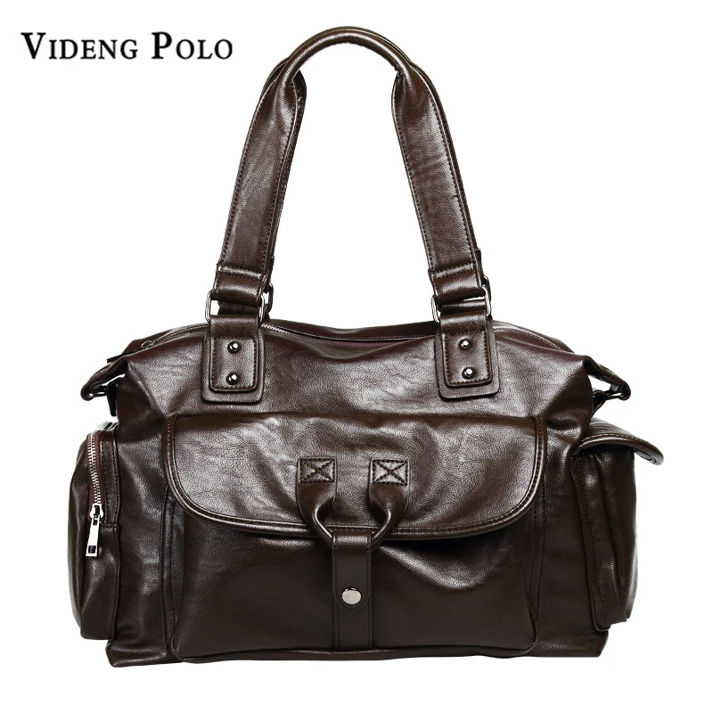 

VIDENG POLO Brand Casual Vintage Men Messenger Bag Shoulder Large Capacity Travel Bags Tote Portable Classic Handbag Male Bolsas