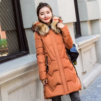 QIMAGE Colourful Fur Collar Women Parkas 2018 Female Long Silm Warm Cotton Jacket Outwear Lady Winter Jacket Coats Large Size
QIMAGE Colourful Fur Collar Women Parkas 2018 Female Long Silm Warm Cotton Jacket Outwear Lady Winter Jacket Coats Large Size