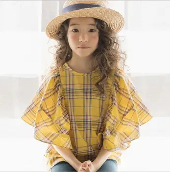 2019 Korean style girls plaid ruffles shirt fashion summer girls blouse 4-9t A889
2019 Korean style girls plaid ruffles shirt fashion summer girls blouse 4-9t A889