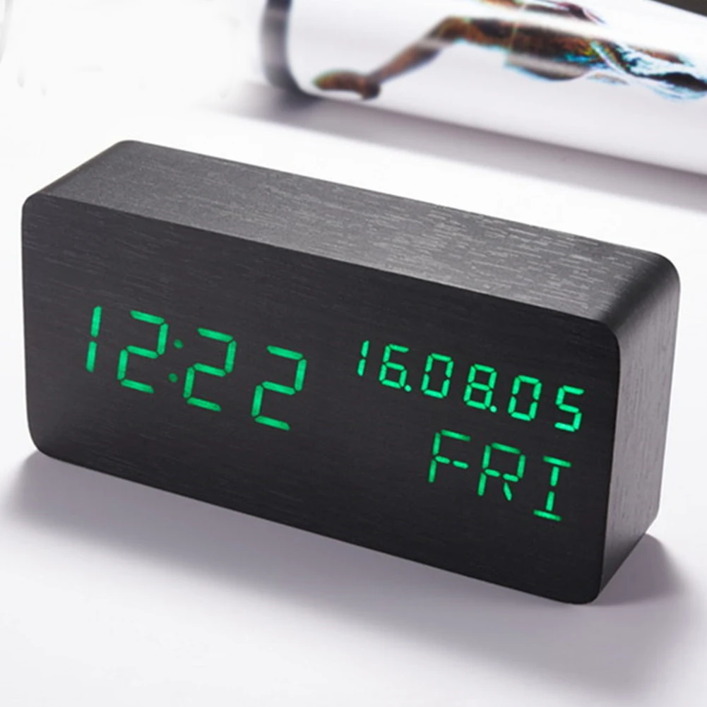 Decor Watch Silent Unique Wooden Multifunction Desk Table Clock Electronic Voice Control UV Alarm Clock
Decor Watch Silent Unique Wooden Multifunction Desk Table Clock Electronic Voice Control UV Alarm Clock