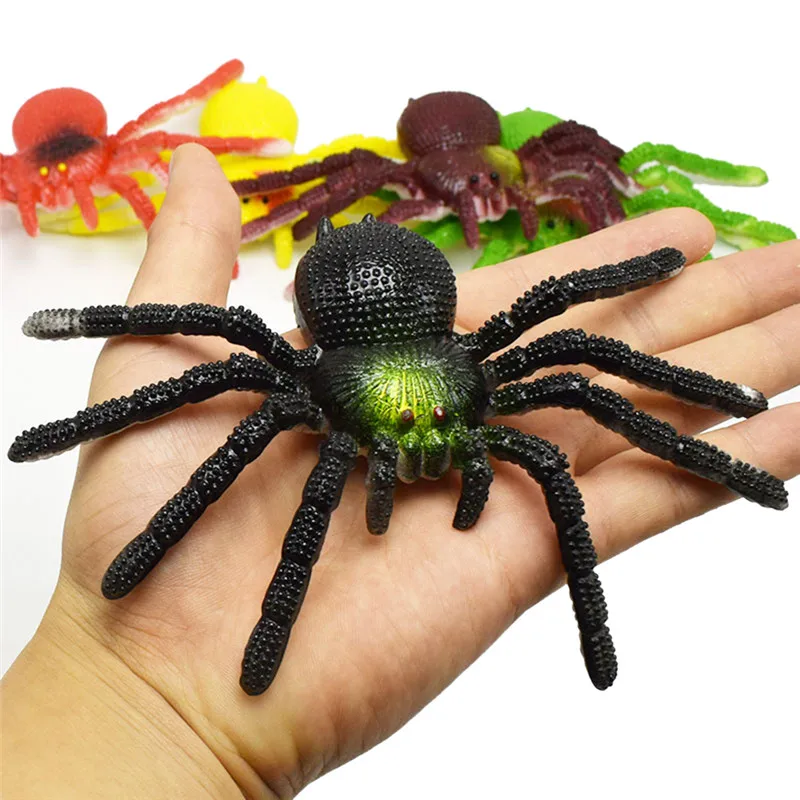 Фото Colorful TPR Simulation Big Spider Insects Model Toys Prank Tricky Scary Halloween Props Children's 15cmx8cm | Игрушки и хобби