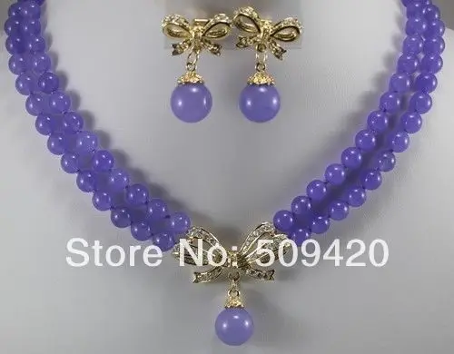 Free Shipping>>>2 row 8mm green/purple jade amethyst necklace + bow pendant earrings set #@
Free Shipping>>>2 row 8mm green/purple jade amethyst necklace + bow pendant earrings set #@