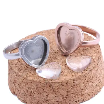 reidgaller 5pcs Rose gold stainless steel 12mm heart cabochon ring base setting blanks with clear glass dome diy bezel for rings
reidgaller 5pcs Rose gold stainless steel 12mm heart cabochon ring base setting blanks with clear glass dome diy bezel for rings