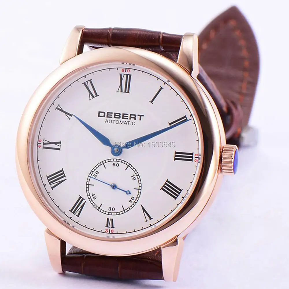 Debert 40mm Sapphire Glass White dial Blue watch time pointer Brown strap Automatic men Watch
Debert 40mm Sapphire Glass White dial Blue watch time pointer Brown strap Automatic men Watch