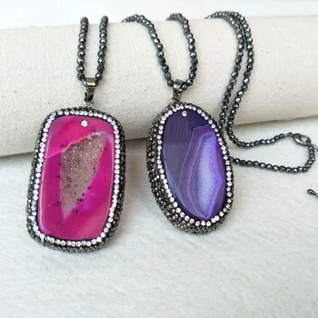 4 Strands Hematite beads necklace,Gems agat e stone geode druse Pendant pave crystal Charm Jewelry necklaces NK267
4 Strands Hematite beads necklace,Gems agat e stone geode druse Pendant pave crystal Charm Jewelry necklaces NK267