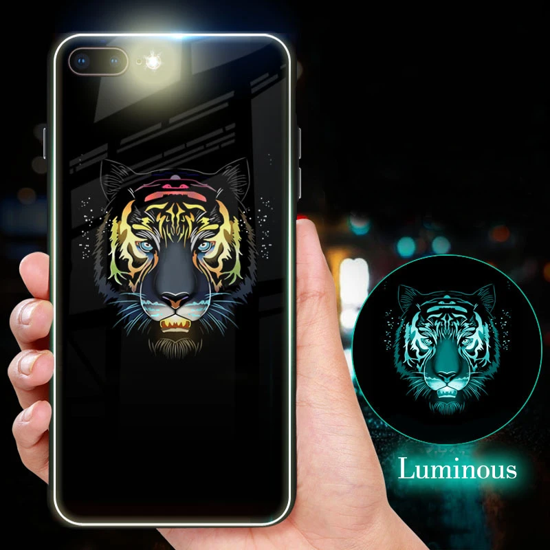 LUOYY FENJJ Luminous Tiger Case for IPhone 6 6s Plus 5 5s SE Hard PC Back Cover Tempered Glass Case for IPhone 7 8 Plus X Coque
LUOYY FENJJ Luminous Tiger Case for IPhone 6 6s Plus 5 5s SE Hard PC Back Cover Tempered Glass Case for IPhone 7 8 Plus X Coque