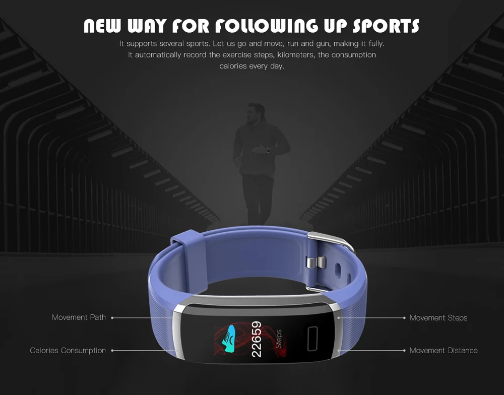 VESTMADRA VM01 Fitness Bracelet Waterproof Smart Wristband Heart Rate Monitor Blood Pressure Activity Tracker for IOS Android (4)