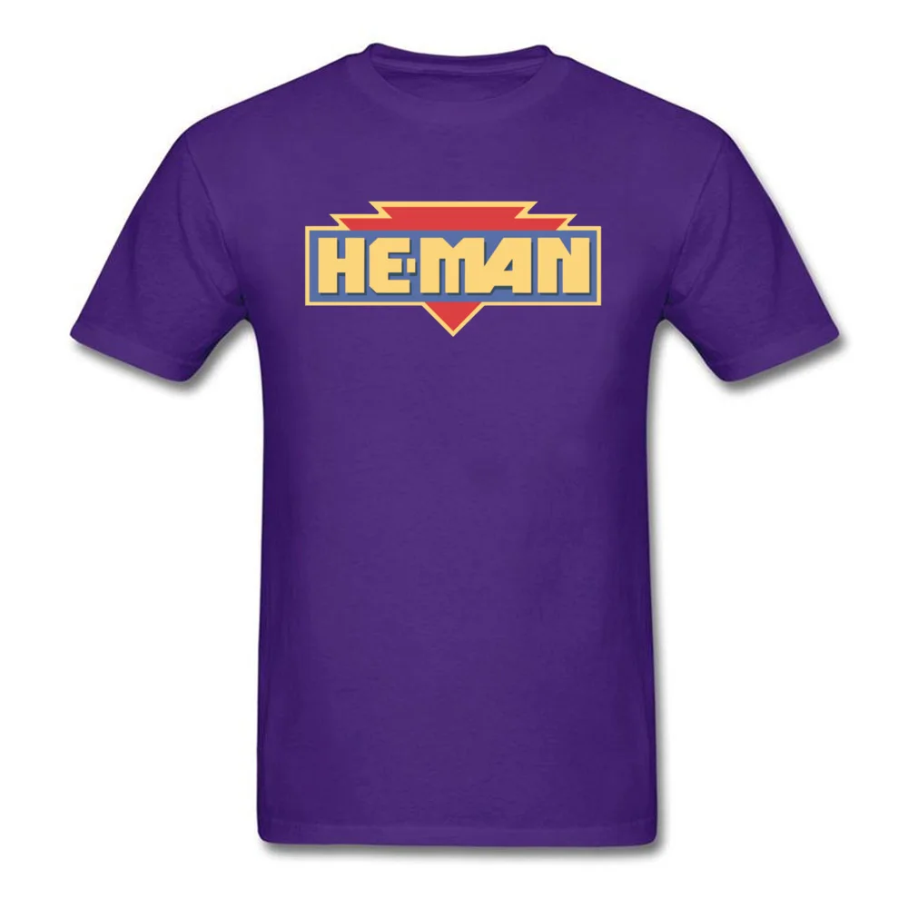 All Cotton Men's Short Sleeve He Man Logo 21198 T Shirts Print Tees Prevailing Simple Style O Neck T Shirts Free Shipping He Man Logo 21198 purple