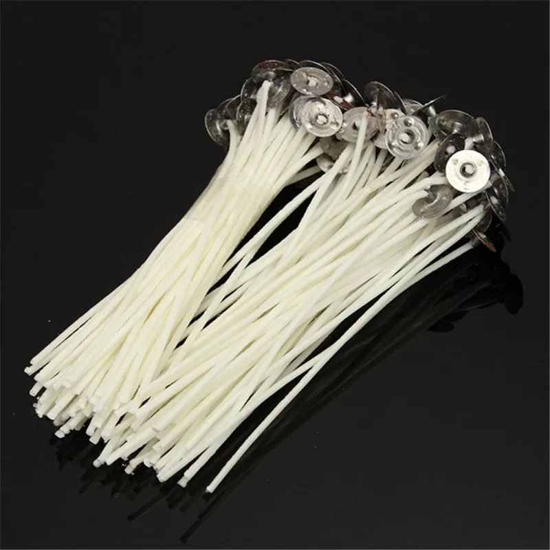 100Pcs/set 120mm Candle Wick Pre Waxed Candle Wick With Sustainers Cotton Coreless Candle Wicks Cotton Making Material 4