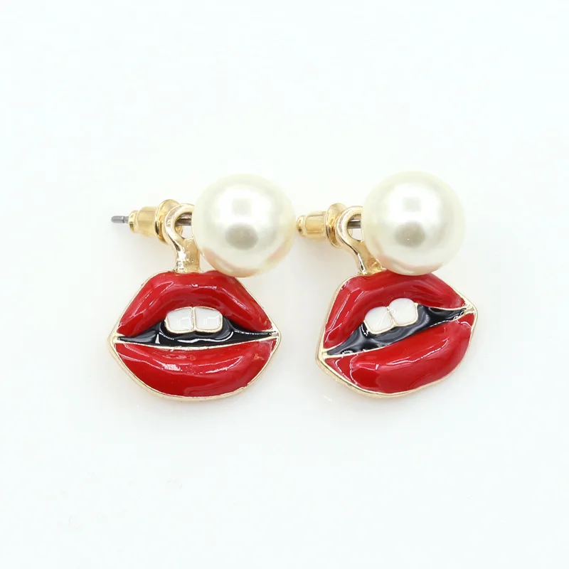 Hot Sexy Red Lip & Charming Black Blue Eyes Big Simulated Pearls Golden Stud Earrings for Women Jewelry
Hot Sexy Red Lip & Charming Black Blue Eyes Big Simulated Pearls Golden Stud Earrings for Women Jewelry