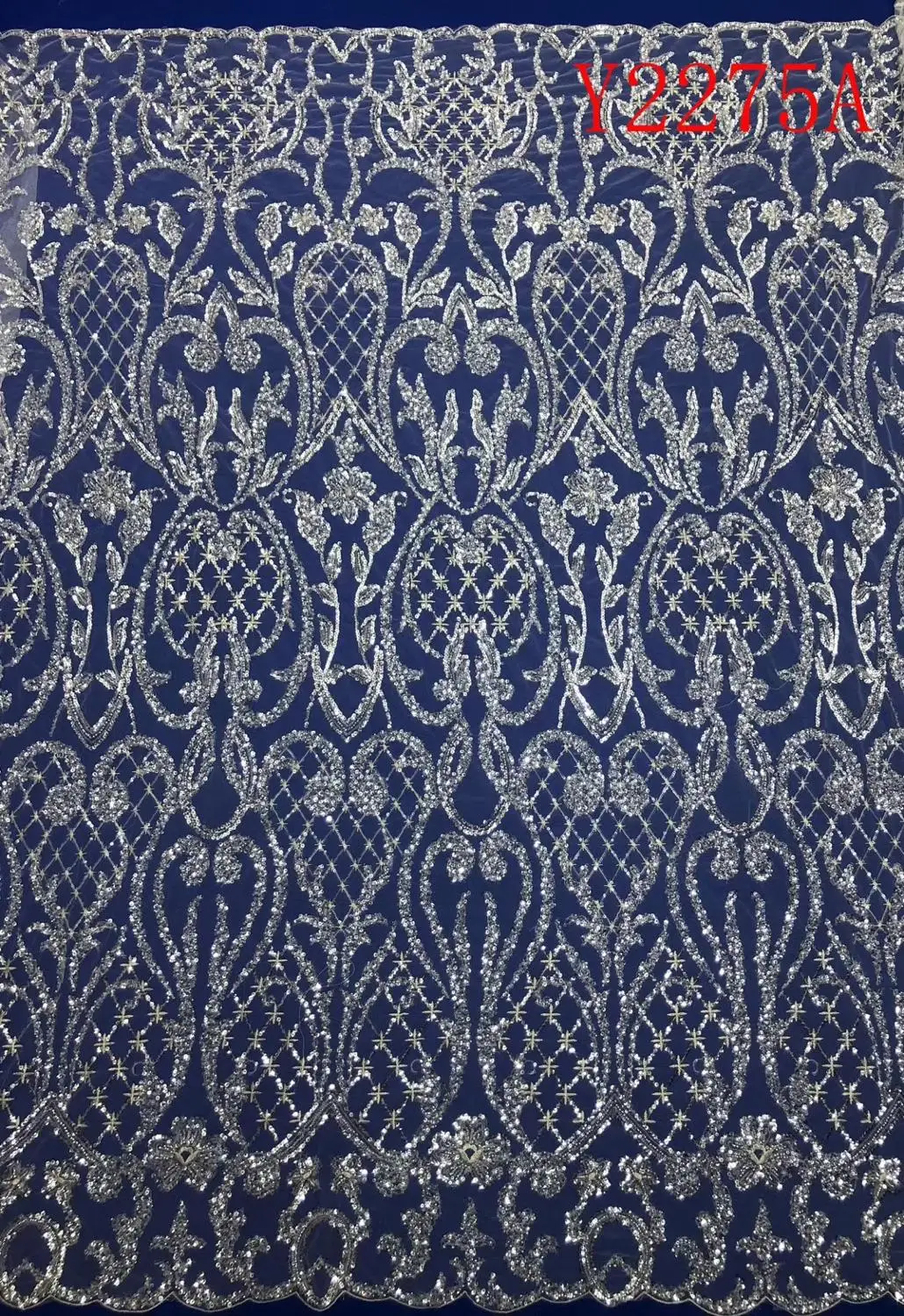 Y2275A Hot Sele Beaded Embroidery Lace Wedding Dress Fabric Nigerian Textile African Trimming Lace 5Yards/ lot
Y2275A Hot Sele Beaded Embroidery Lace Wedding Dress Fabric Nigerian Textile African Trimming Lace 5Yards/ lot