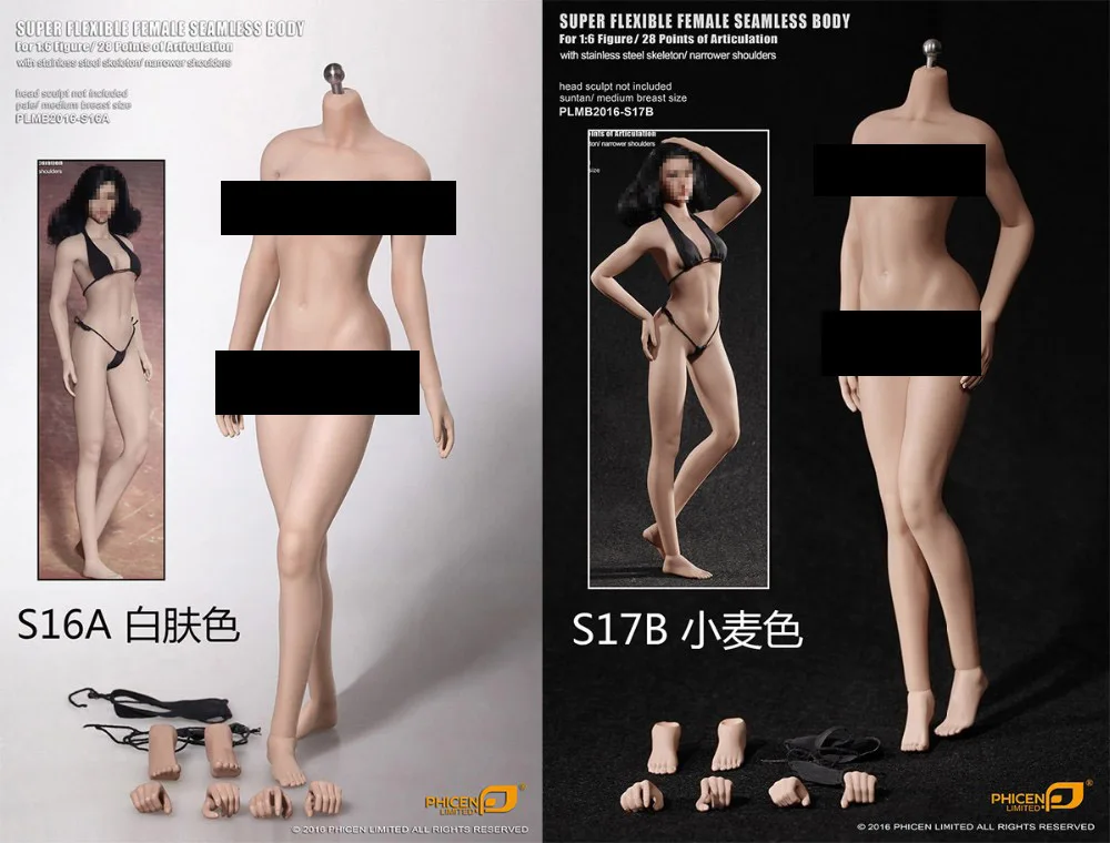 TBLeague Phicen S16A S17B PLMB2016-S16A / PLMB2016-S17B female seamless body pale/suntan medium breast(no - head sculpt )
TBLeague Phicen S16A S17B PLMB2016-S16A / PLMB2016-S17B female seamless body pale/suntan medium breast(no - head sculpt )