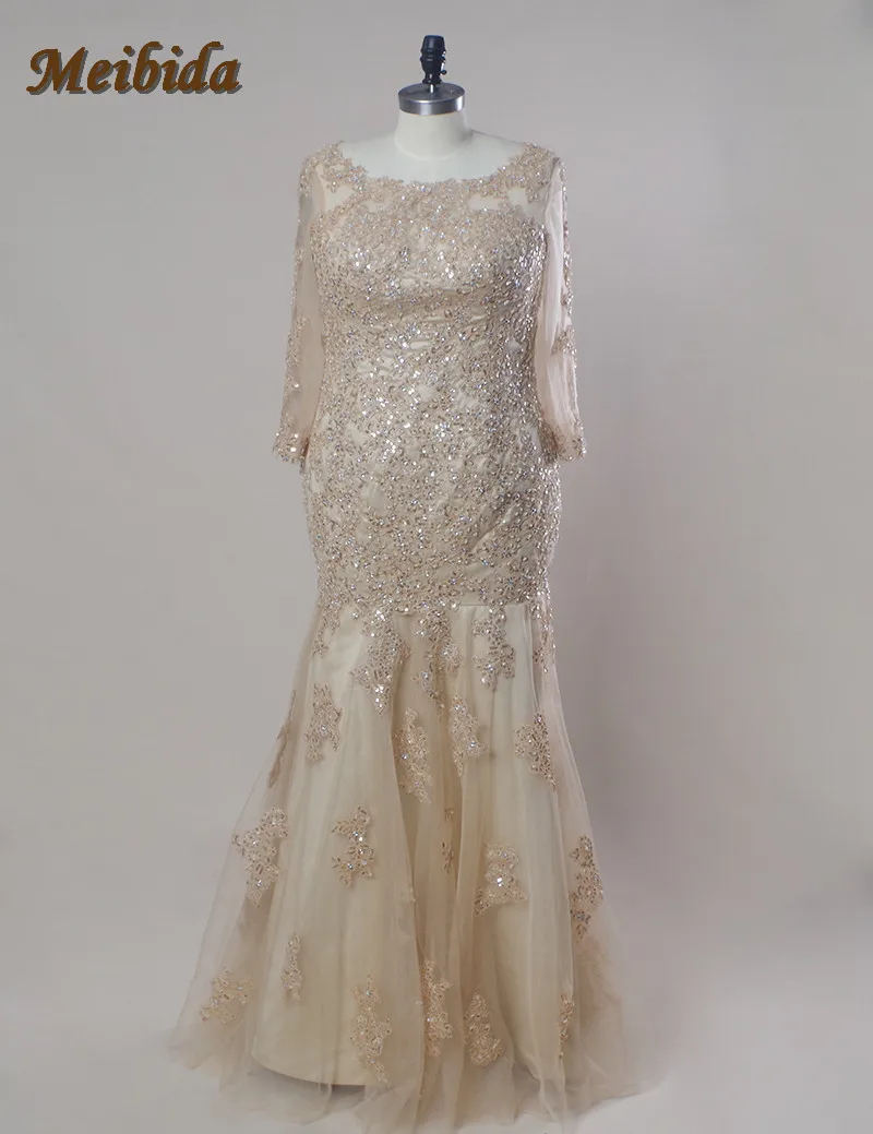 Сексуальная спинки длинное вечернее платье Vestido De Festa аппликации бисером Кружево
